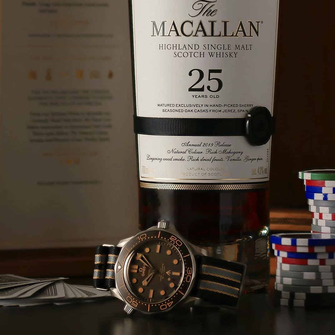 007: Omega Seamaster y Macallan