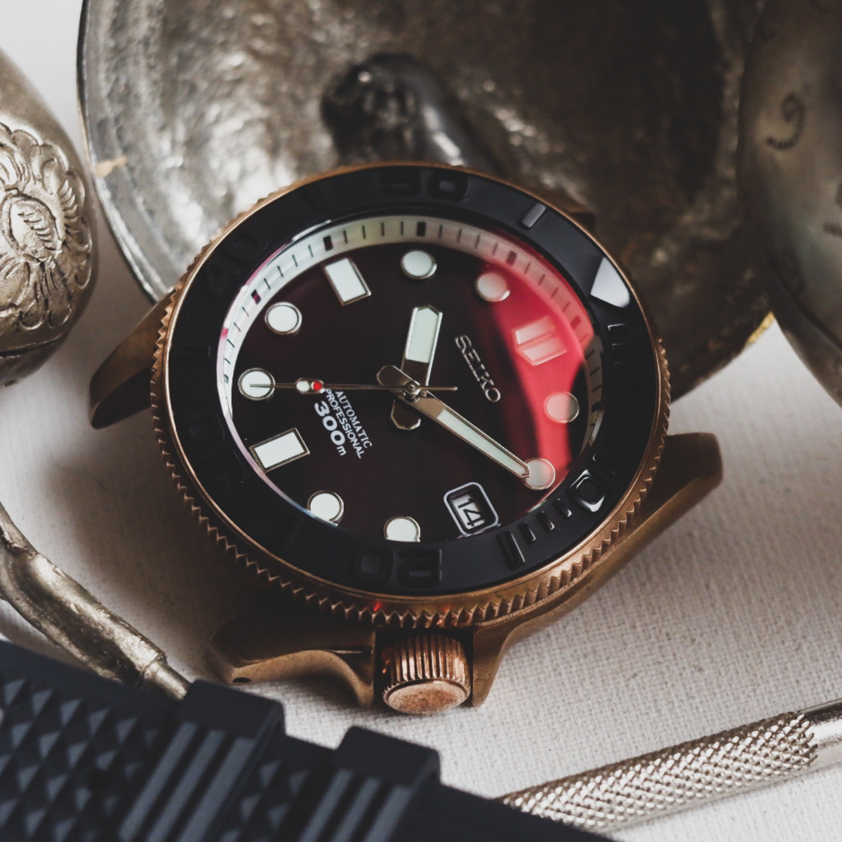 SKX007 Mod: Bronce Red